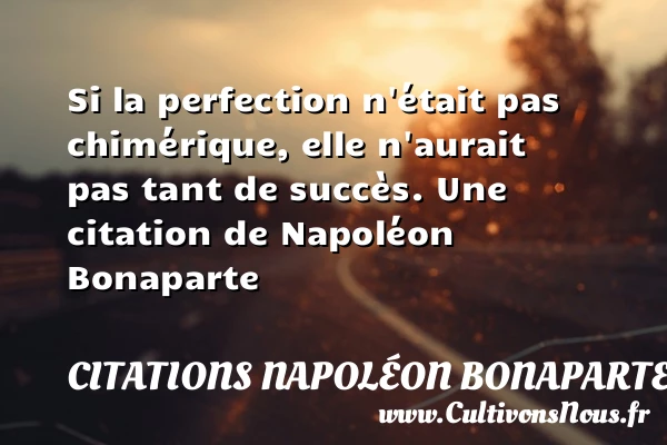 Si la perfection n’était pas - Citations Napoléon Bonaparte - Citation perfection