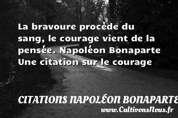 La bravoure procède du sang, - Citations Napoléon Bonaparte - Citation courage