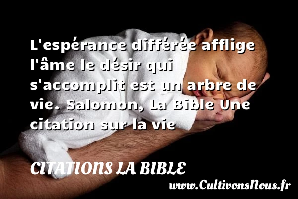 L’espérance différée afflige - Citations la Bible - Citation sur la vie