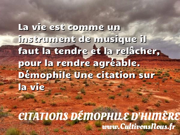La vie est comme un - Citations Démophile d'Himère - Citation sur la vie