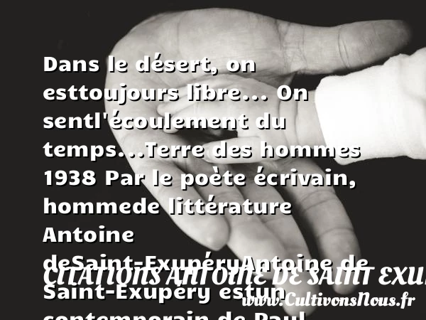 Dans le désert, on est - Citations Antoine de Saint Exupéry