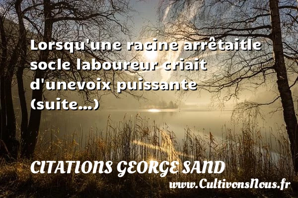 Lorsqu’une racine arrêtait - Citations George Sand
