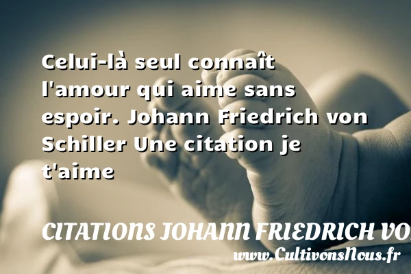 Celui-là seul connaît l’amour - Citations Johann Friedrich von Schiller - Citations je t aime