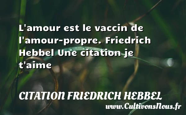 L’amour est le vaccin de - Citation Friedrich Hebbel - Citations je t aime