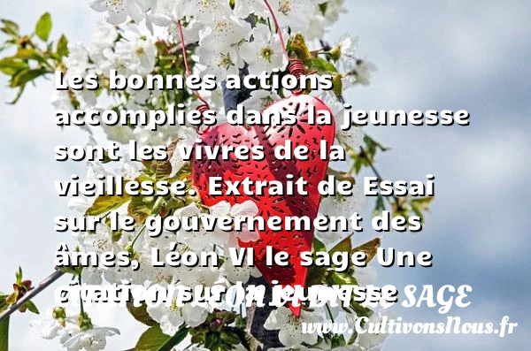 Les bonnes actions accomplies - Citation Léon VI dit le sage - Citation Jeunesse