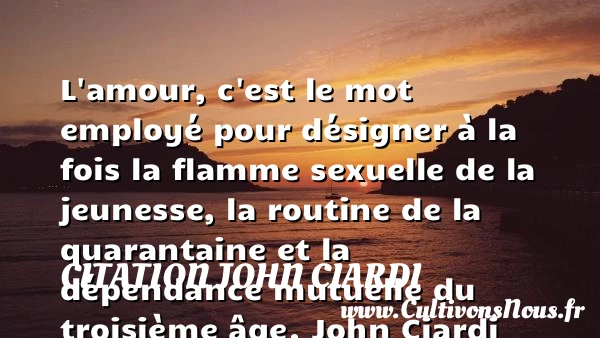 L’amour, c’est le mot employé - Citation John Ciardi - Citation Jeunesse - Citation routine