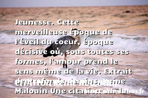 Jeunesse. Cette merveilleuse - Citation Reine Malouin - Citation Jeunesse