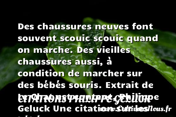 Des chaussures neuves font - Citations Philippe Geluck - Citation bébé
