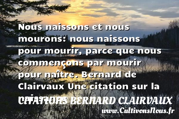Nous naissons et nous mourons: - Citations Bernard Clairvaux - citation naissance