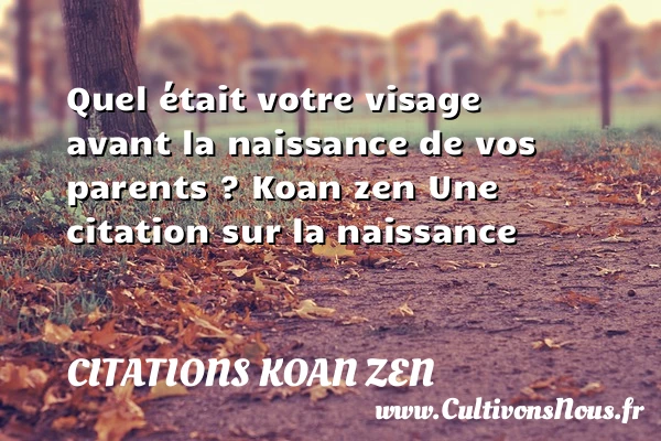 Quel était votre visage avant la - Citations Koan Zen - citation naissance