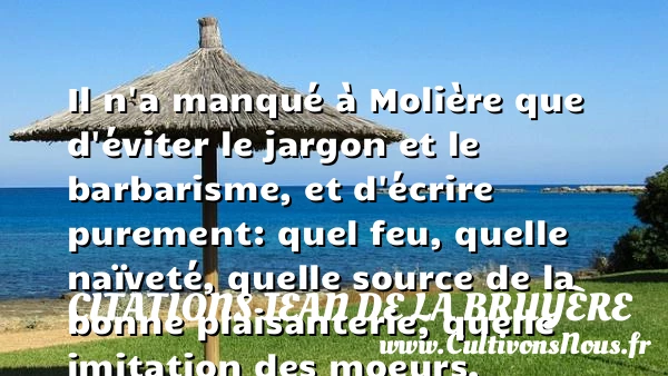 Il n’a manqué à Molière que - Citations Jean de La Bruyère - Citation ridicule