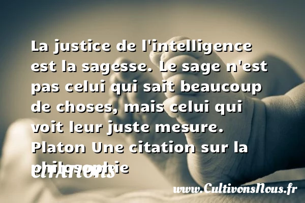 La justice de l’intelligence - Citations - Citations Platon - Antiquité - Citation philosophie - philosophe