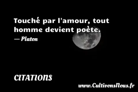 Touché par l amour, tout homme devient poète. - Platon CITATIONS