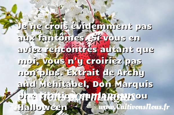 Je ne crois évidemment pas aux - Citations Don Marquis - Citation Halloween