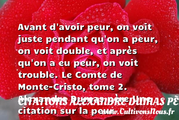 Avant d’avoir peur, on voit juste - Citations Alexandre Dumas père - Citation peur