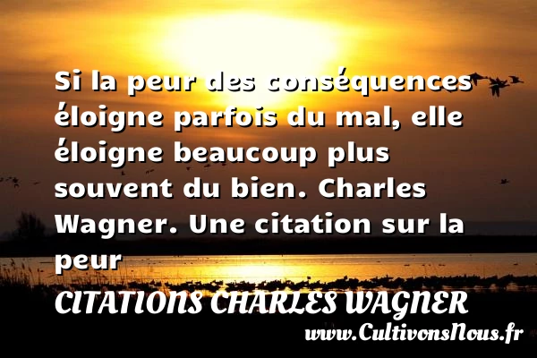 Si la peur des conséquences - Citations Charles Wagner - Citation peur