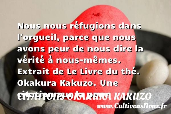 Nous nous réfugions dans - Citations Okakura Kakuzo - Citation orgueil