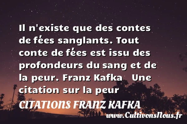 Il n’existe que des contes de - Citations Franz Kafka