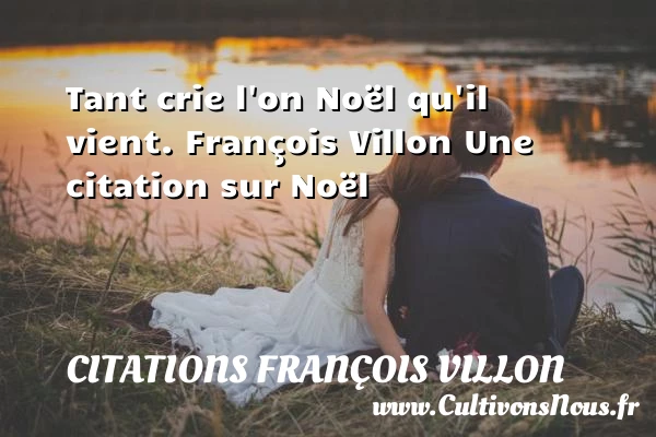 Tant crie l’on Noël qu’il vient. - Citations François Villon - Citation Noël