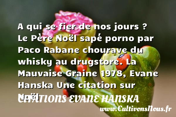 A qui se fier de nos jours ? Le - Citations Evane Hanska - Citation Noël