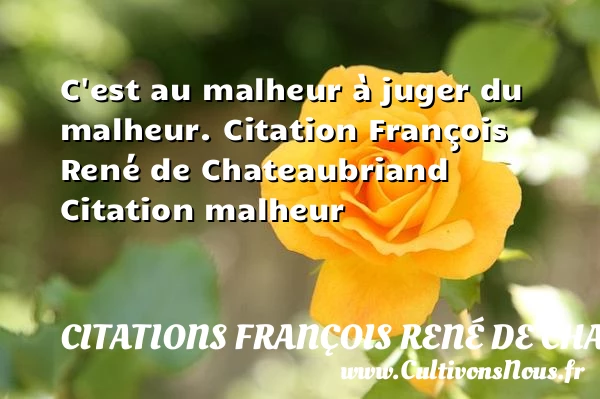 C’est au malheur - Citations François René de Chateaubriand