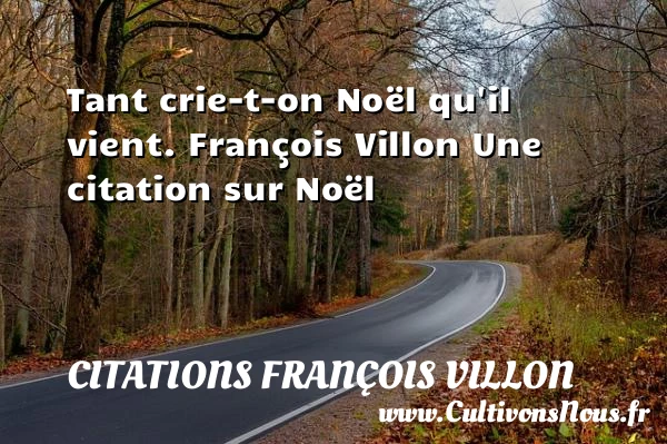 Tant crie-t-on Noël qu’il vient. - Citations François Villon - Citation Noël