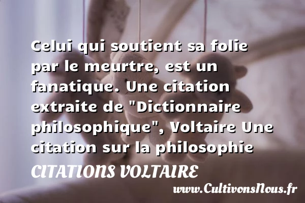 Celui qui soutient sa folie par - Citations Voltaire - Citation philosophie
