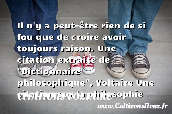 Il n’y a peut-être rien de si fou - Citations Voltaire - Citation philosophie