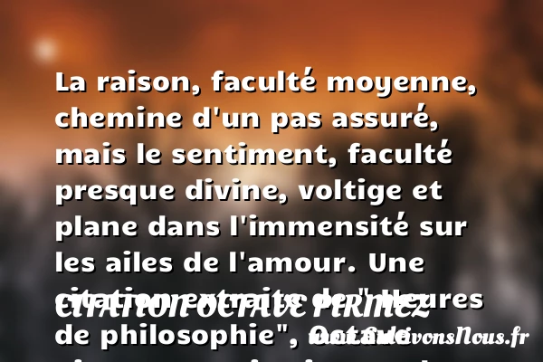 La raison, faculté moyenne, - Citation Octave Pirmez - Citation philosophie