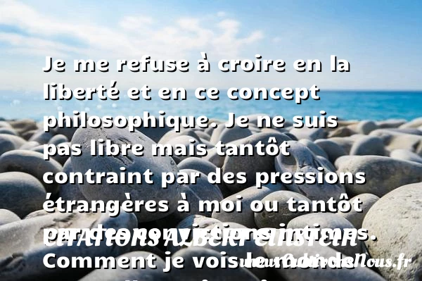 Je me refuse à croire en la - Citations Albert Einstein - Citation philosophie
