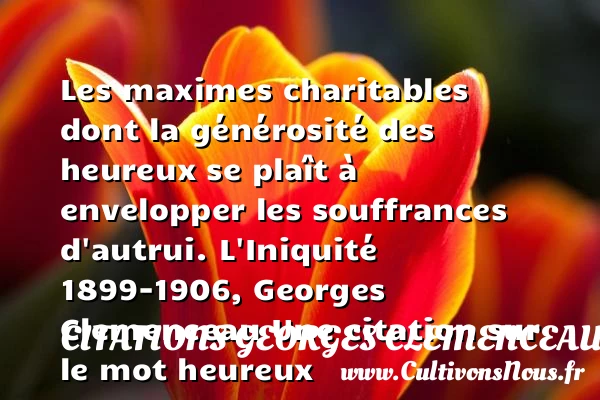 Les maximes charitables dont la - Citations Georges Clemenceau - Citations heureux