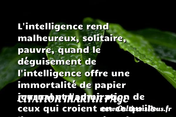 L’intelligence rend malheureux, - Citation Martin Page - Citations heureux