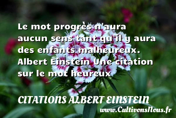 Le mot progrès n’aura aucun - Citations Albert Einstein - Citations heureux