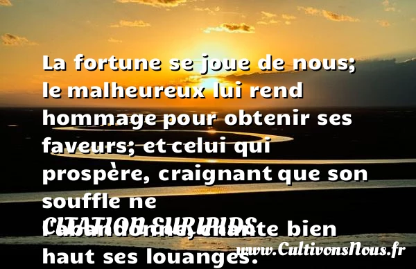 La fortune se joue de nous; le - Citation Euripide - Citations heureux
