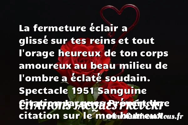 La fermeture éclair a glissé - Citations Jacques Prévert - Citations heureux