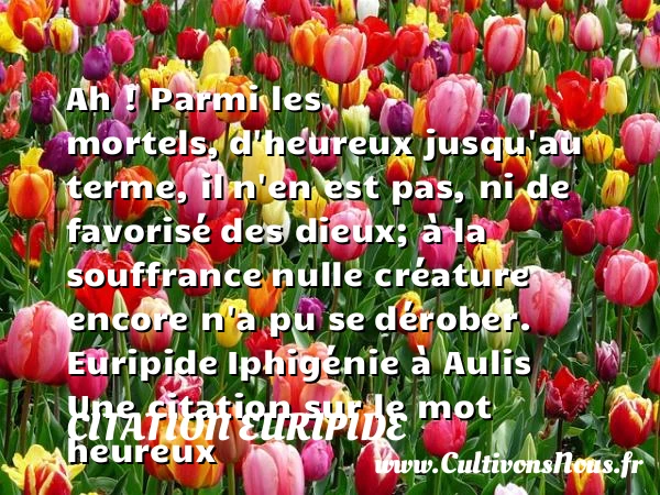 Ah ! Parmi les mortels, - Citation Euripide - Citations heureux