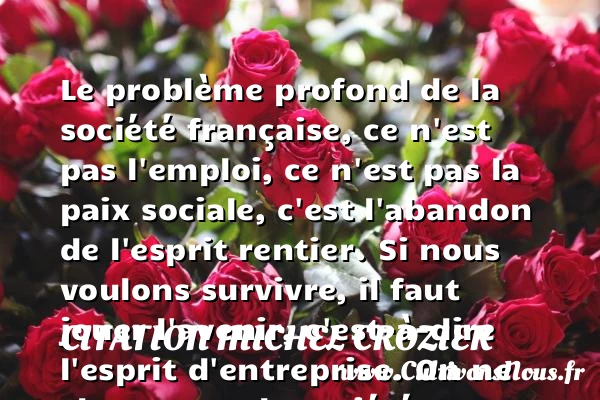 Le problème profond de la - Citation Michel Crozier - Citation paix