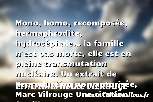 Mono, homo, recomposée, - Citations Marc Vilrouge - Citation famille