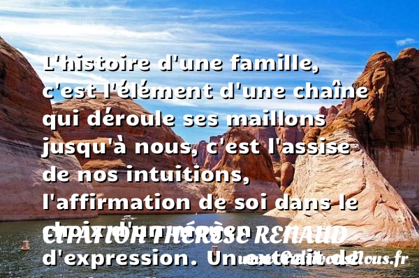 L’histoire d’une famille, c’est - Citation Thérèse Renaud - Citation famille