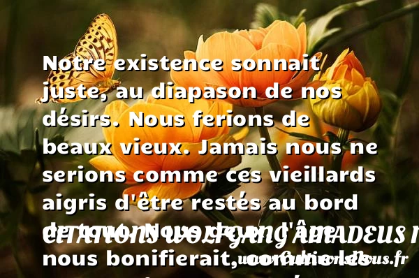 Notre existence sonnait juste, au - Citations Wolfgang Amadeus Mozart - Citation jardin