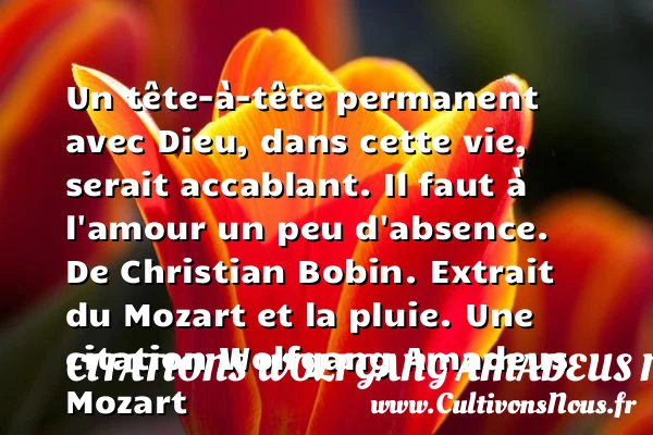 Un tête-à-tête permanent avec - Citations Wolfgang Amadeus Mozart