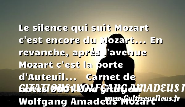Le silence qui suit Mozart c’est - Citations Wolfgang Amadeus Mozart - Citation silence