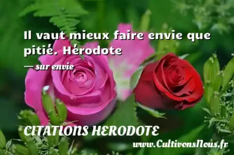 Il vaut mieux faire envie que pitié. Hérodote - sur envie CITATIONS HERODOTE