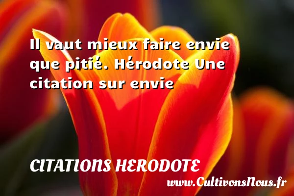 Il vaut mieux faire envie que - Citations Herodote - Citation envie