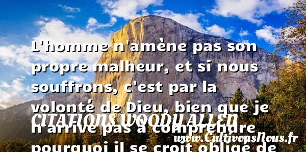 L’homme n’amène pas son propre malheur - Citations Woody allen - Citation volonté