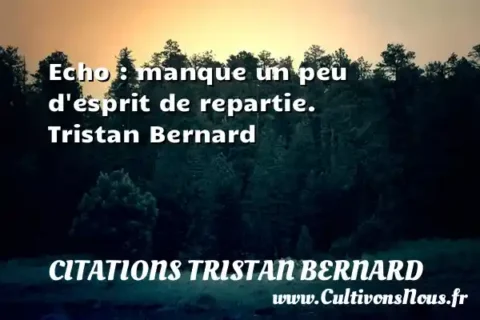 Echo : manque un peu   d esprit de repartie.      Tristan Bernard  CITATIONS TRISTAN BERNARD