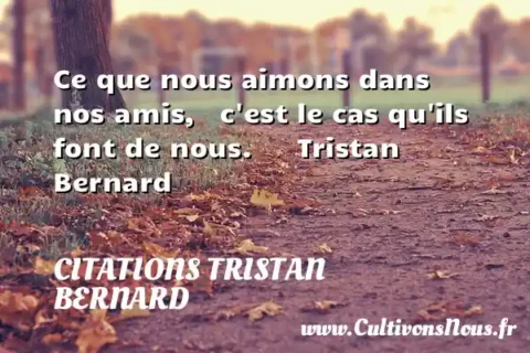 Ce que nous aimons dans nos amis,   c est le cas qu ils font de nous.      Tristan Bernard  CITATIONS TRISTAN BERNARD