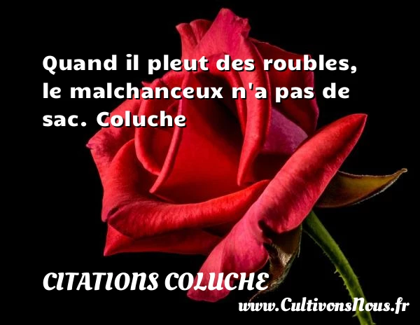 Quand il pleut des roubles - Citations Coluche