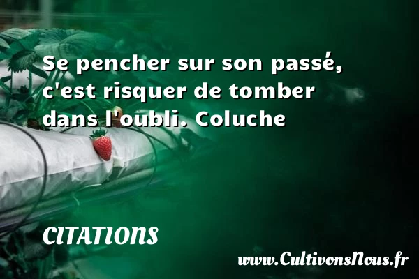 Se pencher sur son passé - Citations - Citations Coluche - Citation risque