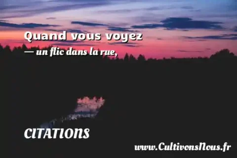 Quand vous voyez - un flic dans la rue, CITATIONS